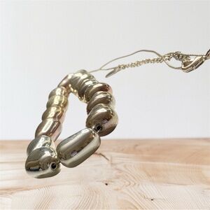 A Vintage JLO Jennifer Lopez Silver tone link Beaded Necklace